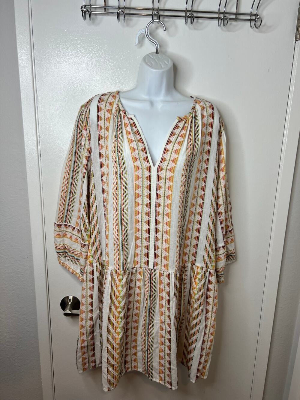 Velvet by Graham & Spencer Women's Numa Island Stripe Dress ~ Size XL